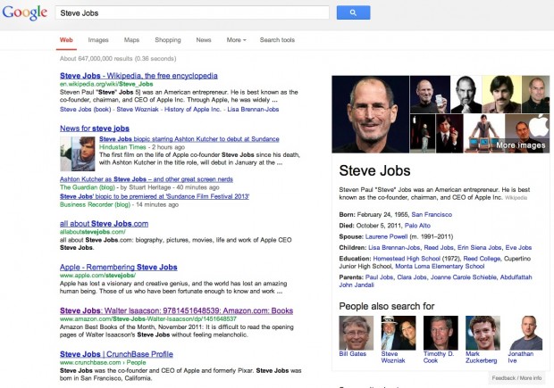 Google Knowledge Graph (Screenshot: Golem.de)