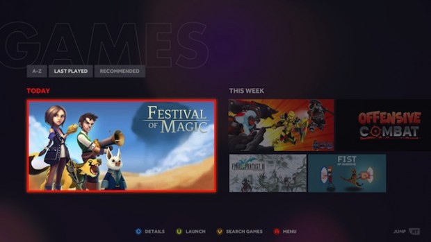 So könnte die Ouya-Bedienoberfläche zur Auslieferung der Endkunden-Hardware im April 2013 aussehen (Bild: Ouya)