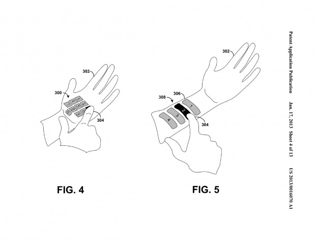 Googles Lasertastatur in Google Project Glass (Bild: US-Patent- und Markenamt)
