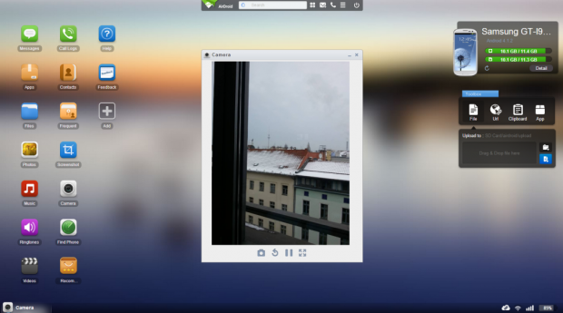 Die Kamera des Android-Geräts kann jetzt über den Browser gesteuert werden. (Screenshot: Golem.de)