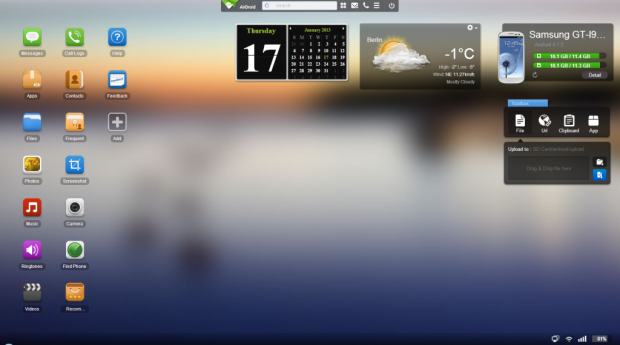 Ein Wetter- und ein Kalender-Widget stehen auch zur Verfügung. (Screenshot: Golem.de)