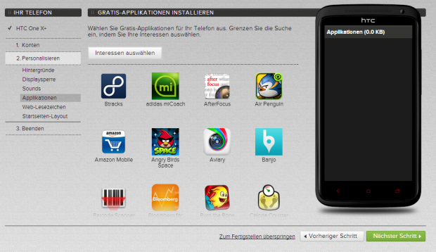 Mehrere kostenlose Apps können gleich mitinstalliert werden. (Screenshot: Golem.de)