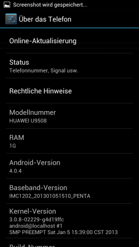 Noch läuft das Ascend G615 mit Android 4.0. Huawei verspricht blad ein Update auf Jelly Bean. (Bild: Golem.de)