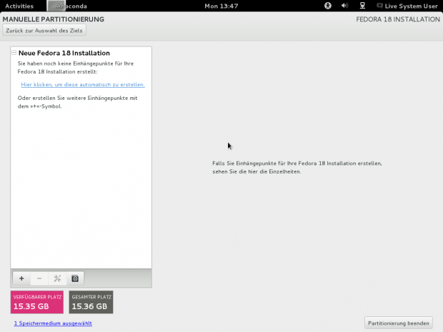 ...mit der zweigeteilten Ansicht...