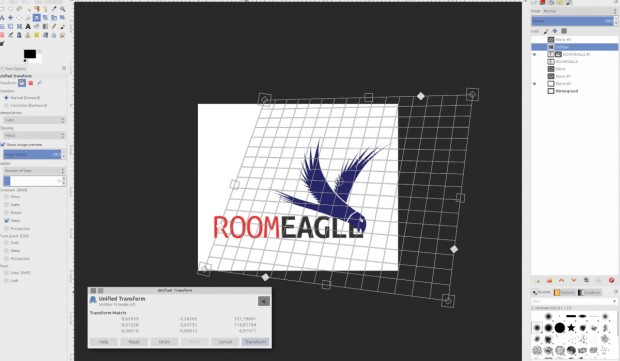 Das neue Werkzeug "Unified Transformation" vereint alle Transformationswerkzeuge. (Bild: Gimpusers.com)