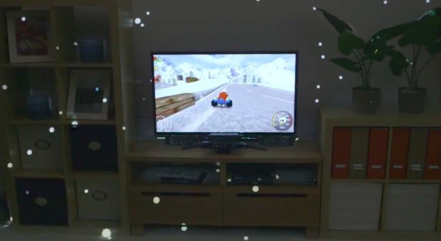 Illumiroom - Schnee im Wohnzimmer (Screenshot: Golem.de) 