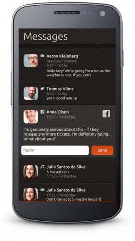 Ubuntu Phone zeigt Konversationen