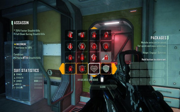 Die Technologie des Nanosuit lässt sich im Spielverlauf verbessern.