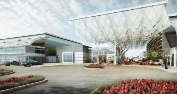 Googles geplantes Flughafenterminal (Bild: flysanjose.com)