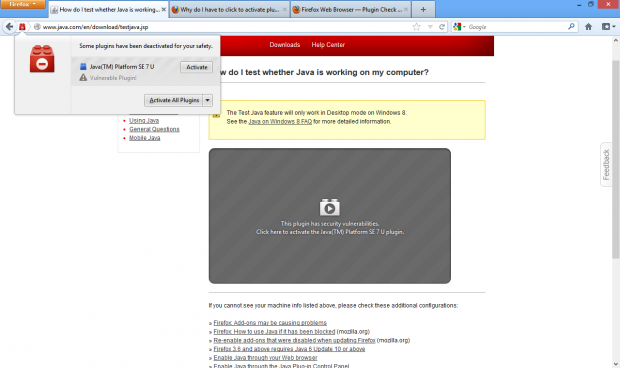 Sicherheitswarnung vor dem Java-Plugin (Screenshot: Golem.de)
