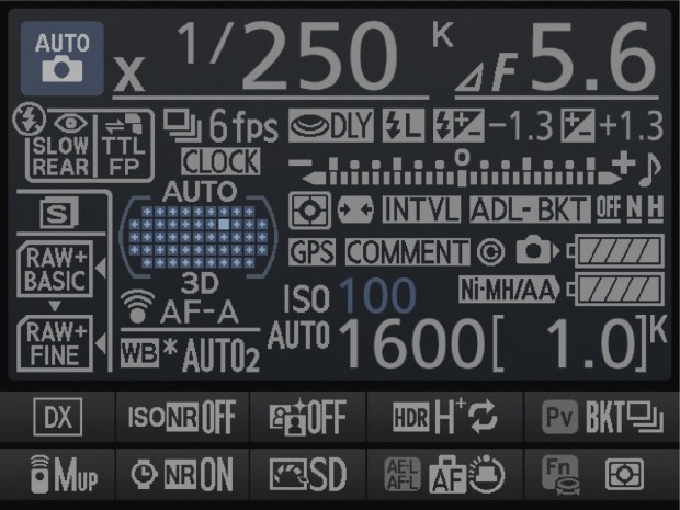 Volldarstellung des Menüs der Nikon D7100 (Bild: Nikon)