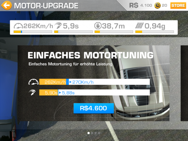 Von den Renn-Dollar kauft der Spieler unter anderem bessere Motoren.