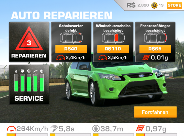 Nach dem Rennen geht ein Teil des eingefahrenen Gewinns für Reparaturen drauf.