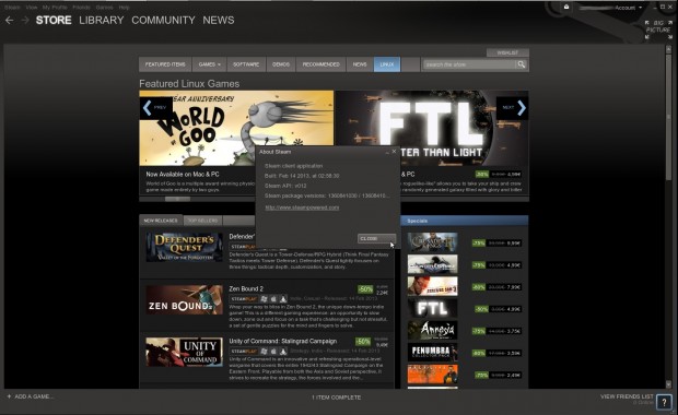 Steam für Linux (Screenshot: Golem.de)