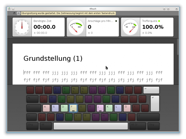 Die QML-Oberfl&auml;che von Ktouch