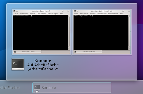 Der kleine Pfeil weist auf mehrere Fenster hin.