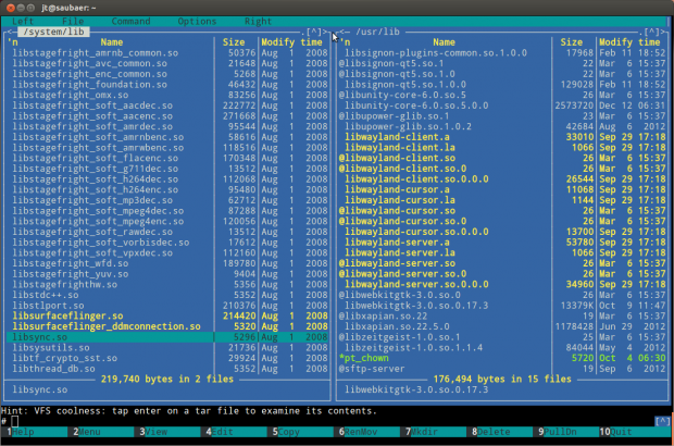 Ubuntu Touch nutzt Androids Surfaceflinger statt Wayland, dessen Bibliotheken aber noch vorhanden sind. 