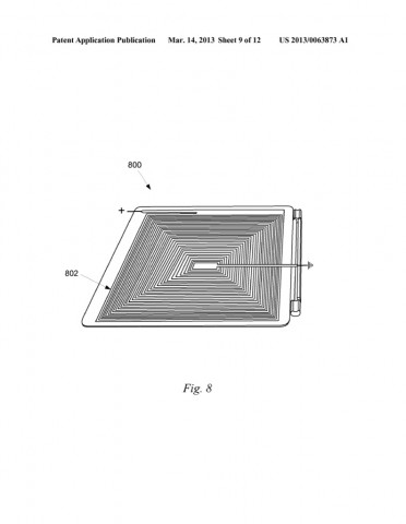 Apples US-Patentantrag 20130063873 zur Induktionsladefunktion eines iPad (Bild: US-Patent- und Markenamt)