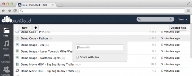Teilen-Funktion in Owncloud 5 (Bild: Owncloud)