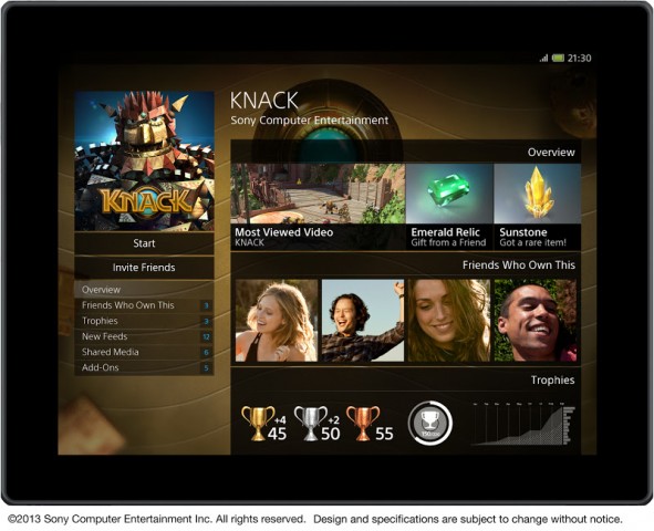 Benutzeroberfläche Playstation 4 