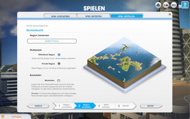 Mit einem Klick lassen sich rein private Partien erstellen.