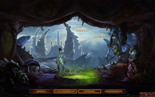 Im Leviathan wählt der Spieler die Missionen und verbessert seine Einheiten.