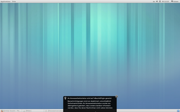 Die Benachrichtigungen überdecken die Fensterleiste.