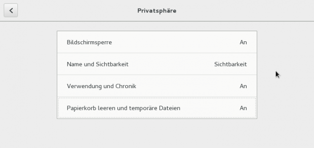 Einstellungen der Privatsphäre