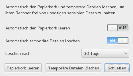 Einstellungen der Privatsphäre