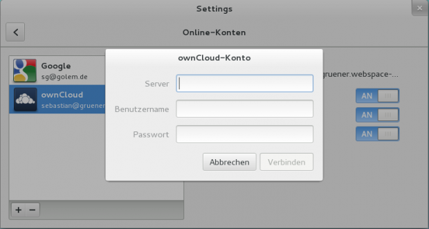 Die Owncloud-Integration...