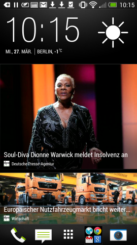 Das Homescreen mit Blinkfeed (Screenshot: Golem.de)