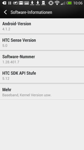 Die Software auf dem HTC One (Screenshot: Golem.de)