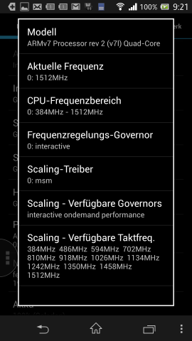 Das Xperia Z hat einen Quadcore-Prozessor.