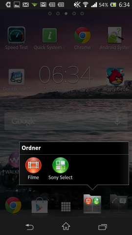 Hinter dem Ordnersymbol lassen sich mehrere Apps in der Startleiste ablegen.