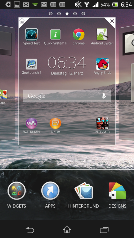 Ein beliebiger Homescreen lässt sich als Hauptbildschirm einrichten.
