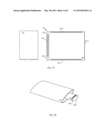 Apples Patentantrag 20130076612 beschreibt ein iPhone mit Rundum-Display (Bild: US-Patent- und Markenamt)