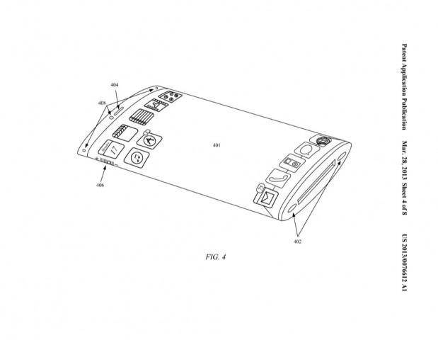 Apples Patentantrag 20130076612 beschreibt ein iPhone mit Rundum-Display (Bild: US-Patent- und Markenamt)