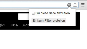 Adblock Plus unter Chrome deaktivieren