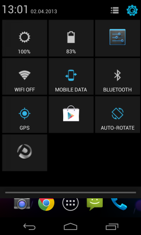 Anttek Quick Settings mit großen Schaltflächen (Screenshot: Golem.de)