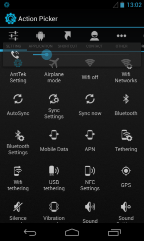 Anttek Quick Settings - Einstellungen auswählen (Screenshot: Golem.de)