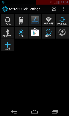 Anttek Quick Settings mit kleinen Schaltflächen (Screenshot: Golem.de)