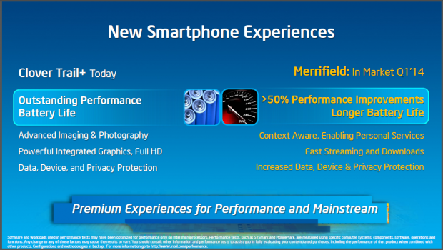 Intel kündigt Atom-SoCs Bay Trail und Merrifield an. (Folien: Intel)