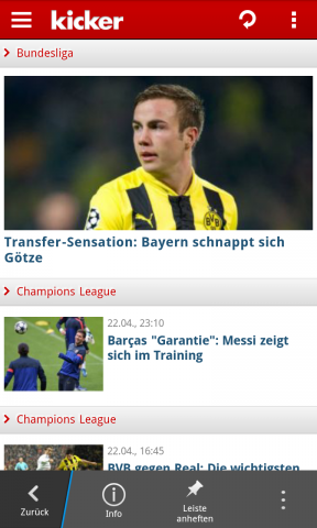 In konvertierten Android-Apps wird über Gesten oder eine einblendbare Leiste navigiert. (Screenshot: Golem.de)