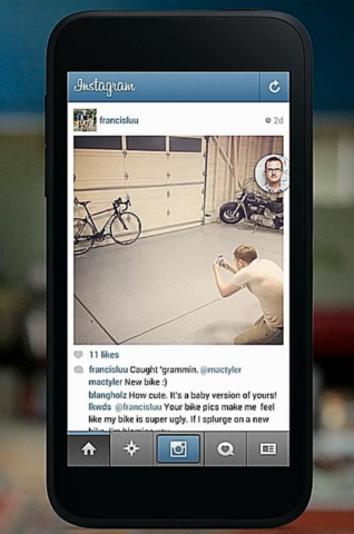 Apps wie Instagram sind in Facebook Home integriert. (Screenshots: Golem.de)