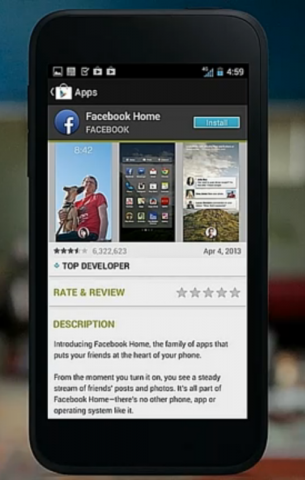 Facebook Home wird es im Play Store geben.