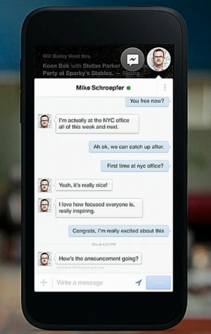 Der Facebook-Messenger wurde erweitert und ist in Facebook Home integriert.