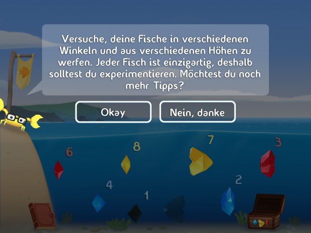 Auf Wunsch gibt die Krabbe am Strand wertvolle Tipps.