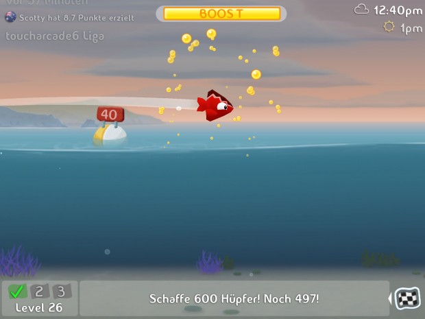 Rakete sammelt viele Hüpfer.