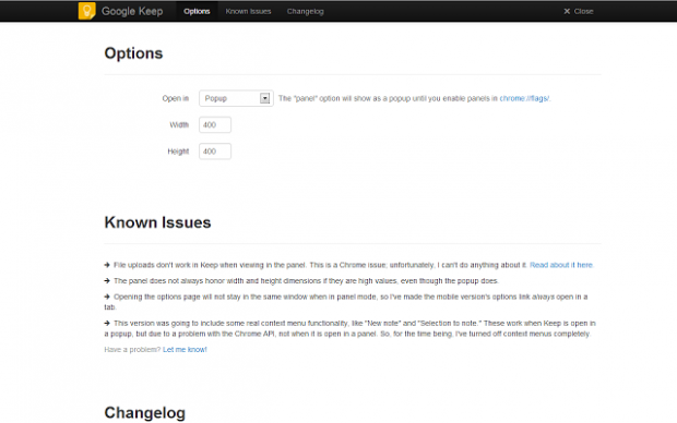 Google Keep Extension (Bild: Google)