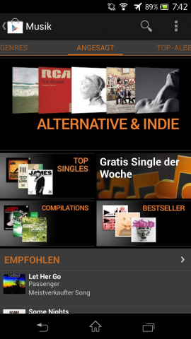 Bisheriger Play Store 3 - Startseite des Musikbereichs (Bild: Google/Screenshot: Golem.de)